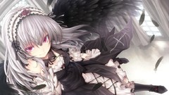 Wings feathers Anime anime girls rozen maiden lolita fashion 