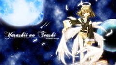 Wings feathers anime girls halos