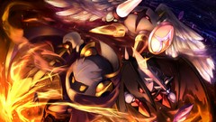 Wings feathers armor red eyes lance yellow eyes video games 