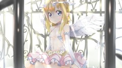 Wings feathers blondes angels barefoot makoto cleavage