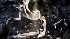 Wings feathers flying Ribbons skulls blondes angels long hair 