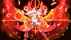 Wings feathers white hair flames