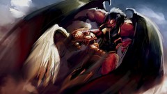 Wings fight horns armor artwork fantasy art