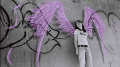 Wings girl funny graffiti