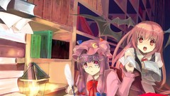 Wings glasses red eyes touhou purple hair patchouli knowledge 