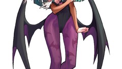 Wings green hair artwork video games Simple Background 