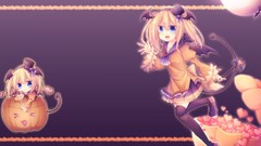 Wings Halloween Chibi anime girls original characters