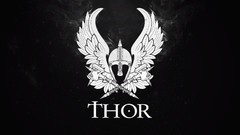 Wings hammer Symbols black background helmets thor