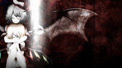 Wings hats blondes anime girls closed eyes short hair remilia 