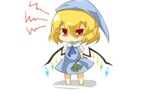 Wings hats Chibi red eyes blondes anime girls touhou flandre 