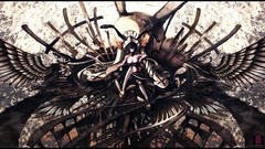 Wings hats navel sitting stockings anime girls Bunnies short 