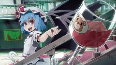 Wings hats red eyes blue hair short hair remilia scarlet touhou