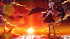 Wings hats skirts short hair touhou shameimaru aya video games 