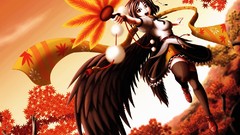 Wings hats skirts short hair touhou shameimaru aya video games 