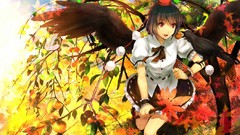 Wings hats skirts short hair touhou shameimaru aya video games 