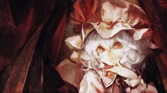 Wings hats Vampires white hair anime girls short hair remilia 