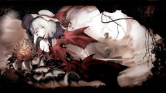 Wings hats Vampires white hair anime girls short hair remilia 