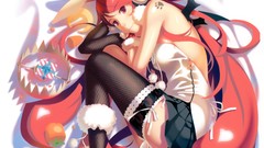 Wings headphones Anime red eyes stockings tattoos skirts long 