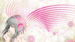 Wings headphones long hair anime girls blue eyes vocaloid green 