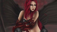 Wings horns skulls redheads demons