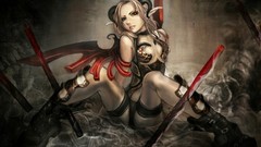 Wings horns Swords soft shading long ears spread legs