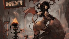 Wings horns tails soft shading high heels huge boobs