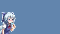 Wings ice cream blush blue hair anime girls blue eyes short 