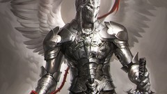 Wings Knights armor angels artwork fantasy art