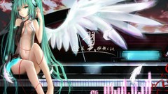Wings long hair anime girls hatsune miku vocaloid miku append 