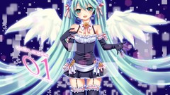 Wings long hair anime girls hatsune miku vocaloid pixiv reality 