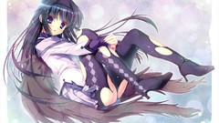 Wings long hair anime girls pantyhose mahou shoujo madoka 