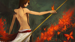 Wings long hair topless