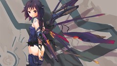 Wings mechanical anime girls short hair mechanical wings purple 
