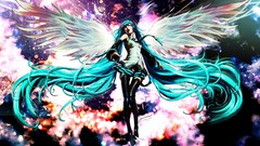 Wings multicolor hatsune miku vocaloid twintails