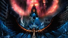 Wings paintings cityscapes Armageddon insidious fantasy art