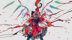 Wings power hats Vampires red eyes red dress tongue blondes 