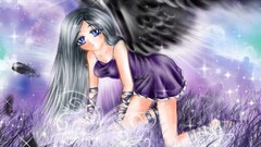 Wings purple black angel