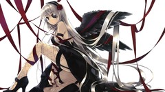 Wings red eyes anime girls misaki kurehito cradle red rose 