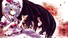 Wings red eyes anime girls short hair remilia scarlet touhou 