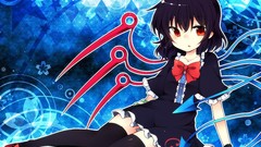 Wings red eyes anime girls touhou black hair houjuu nue hair bow