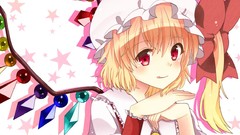 Wings red eyes anime girls touhou flandre scarlet hair bow