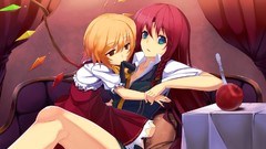 Wings red eyes anime girls touhou flandre scarlet hong meiling 