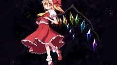 Wings red eyes blondes anime girls short hair touhou flandre 