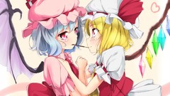 Wings red eyes blondes blush blue hair anime girls remilia 