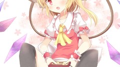 Wings red eyes blondes playing anime girls touhou flandre 