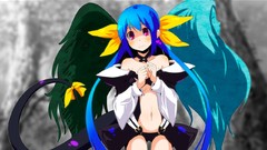 Wings red eyes blue hair anime girls guilty gear tails video 