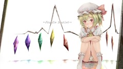 Wings red eyes blush anime girls touhou flandre scarlet 