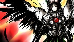 Wings red eyes long hair anime girls reiuji utsuho touhou video 