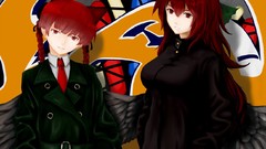 Wings red eyes long hair anime girls short hair reiuji utsuho 