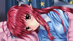 Wings red eyes long hair anime girls touhou Koakuma